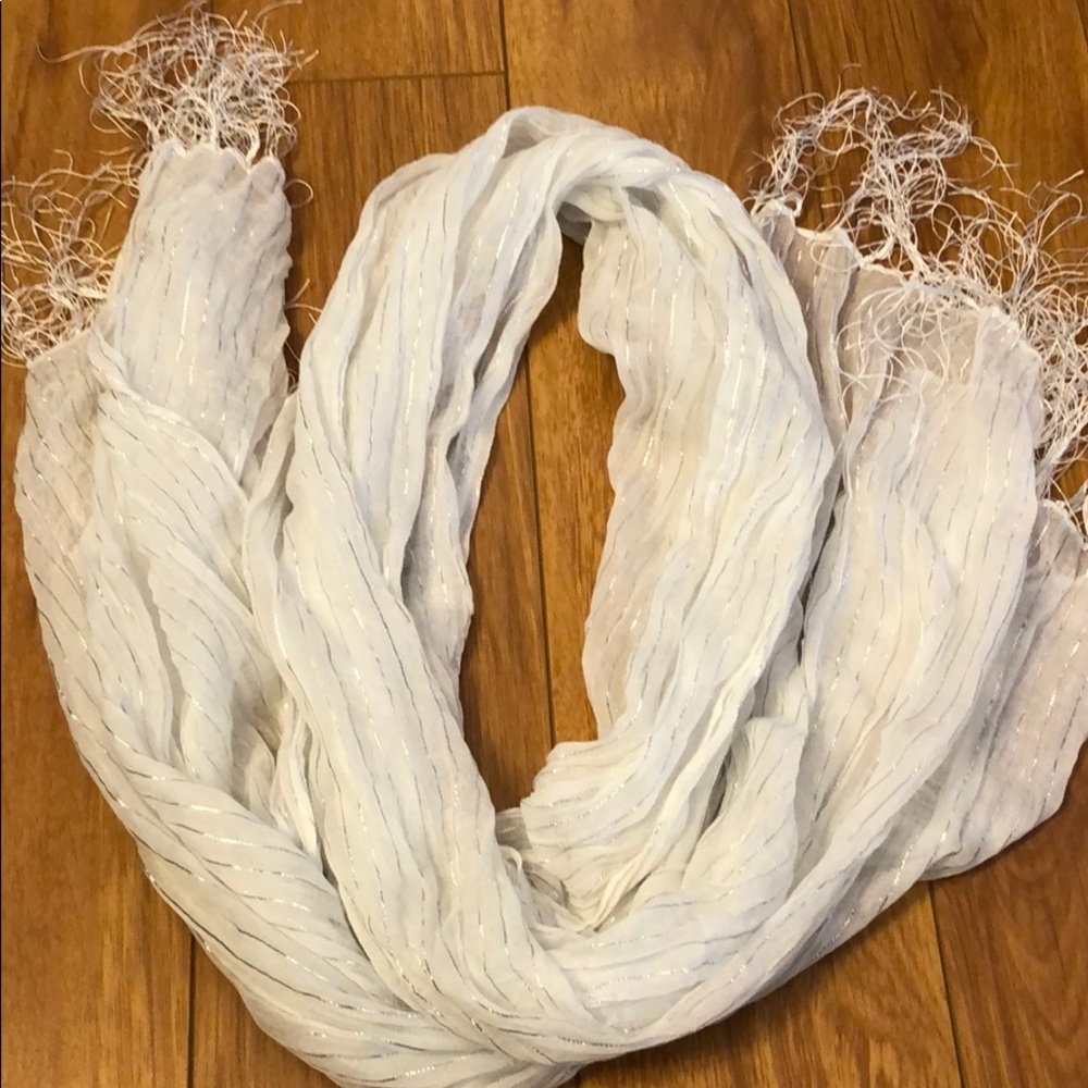 White and silver scarf